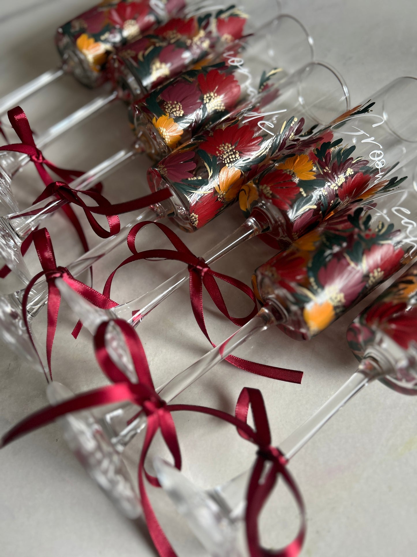 Hand-painted Champagne Flute (single)