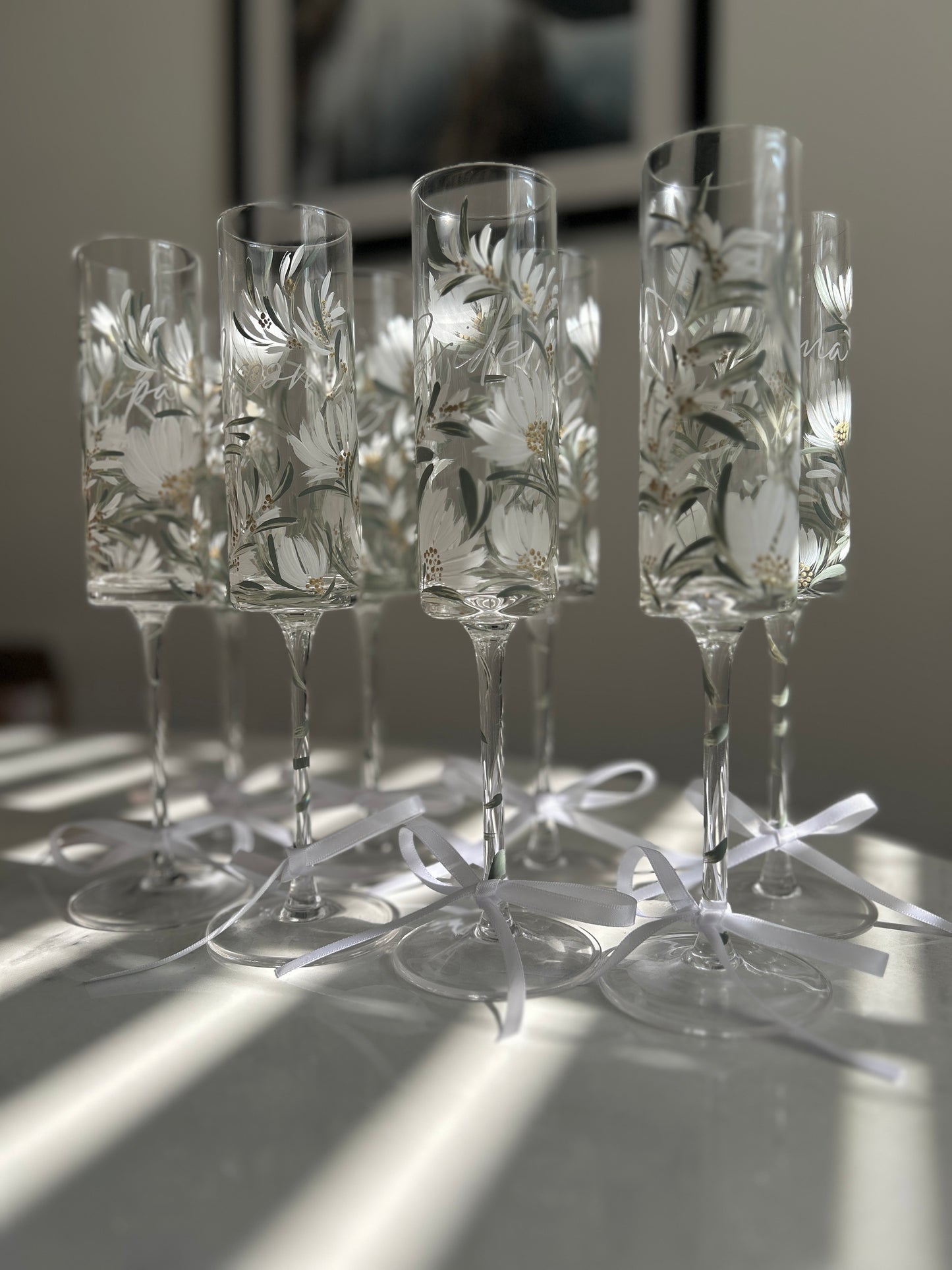 Hand-painted Champagne Flute (single)