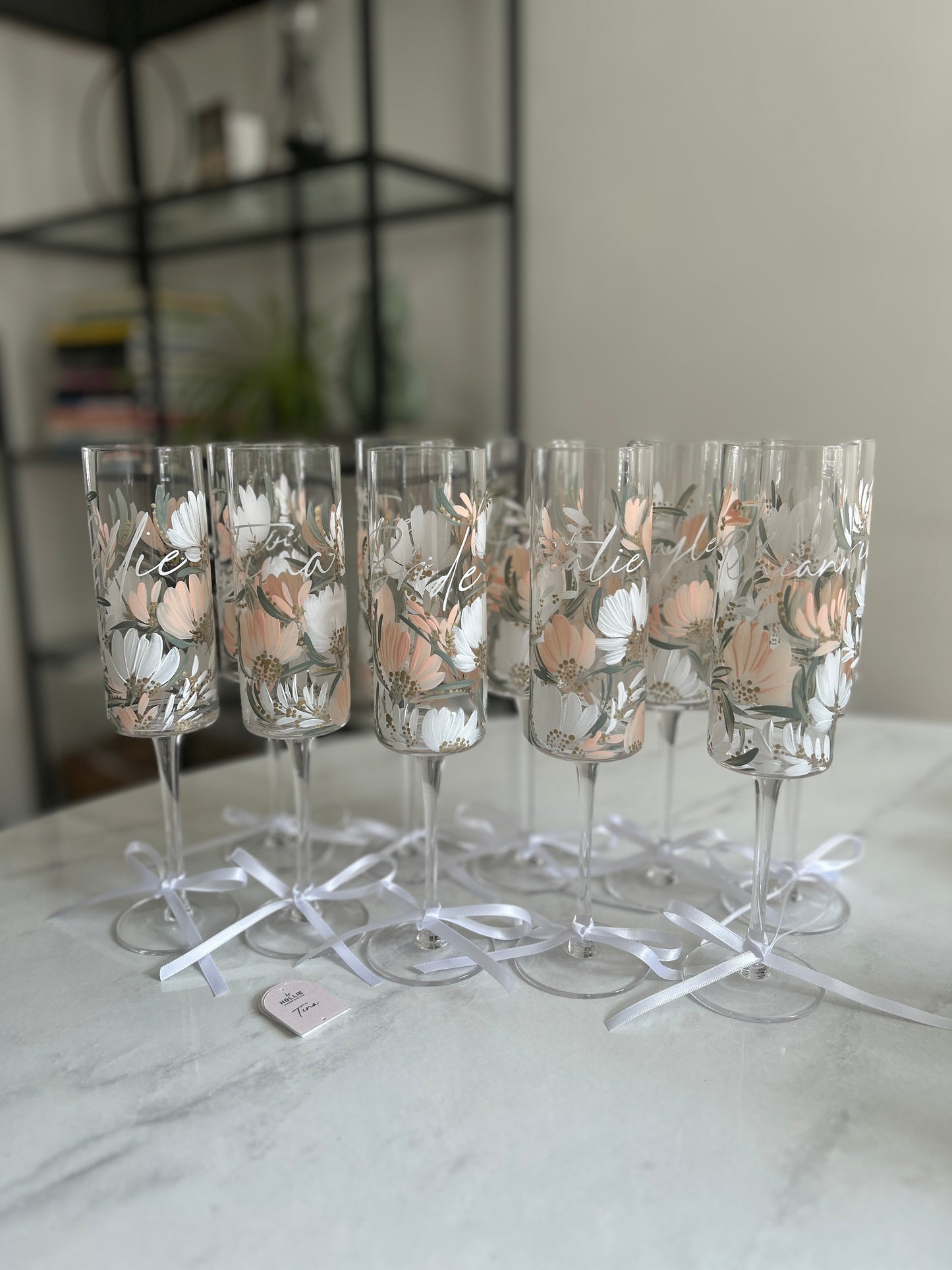 Hand-painted Champagne Flute (single)