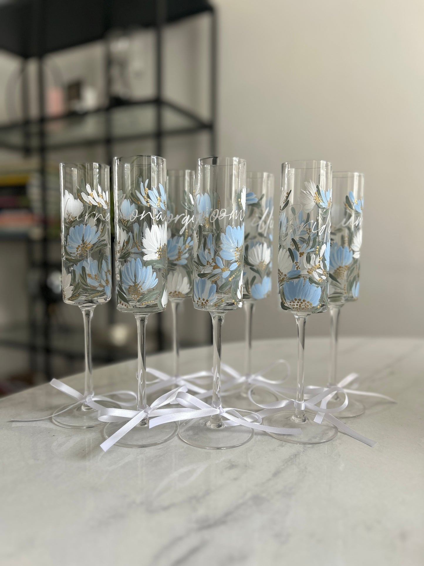 Hand-painted Champagne Flute (single)