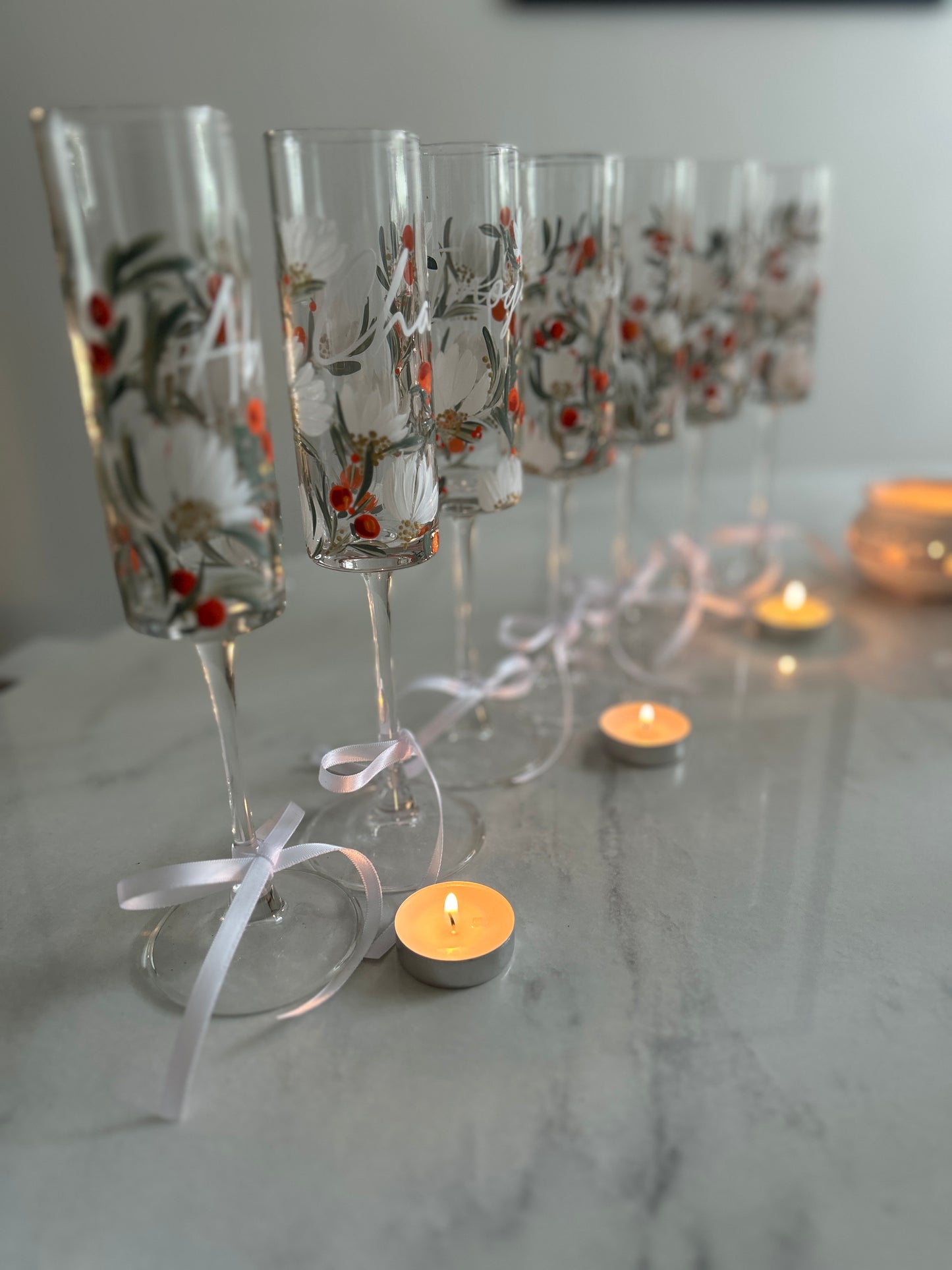 Hand-painted Champagne Flute (single)