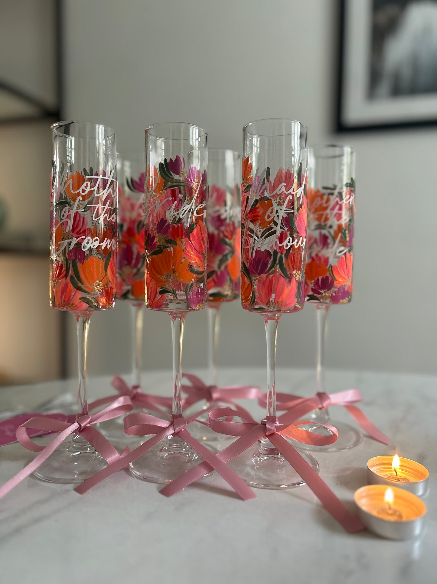 Hand-painted Champagne Flute (single)