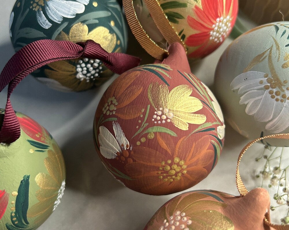Hand-painted Ceramic Baubles