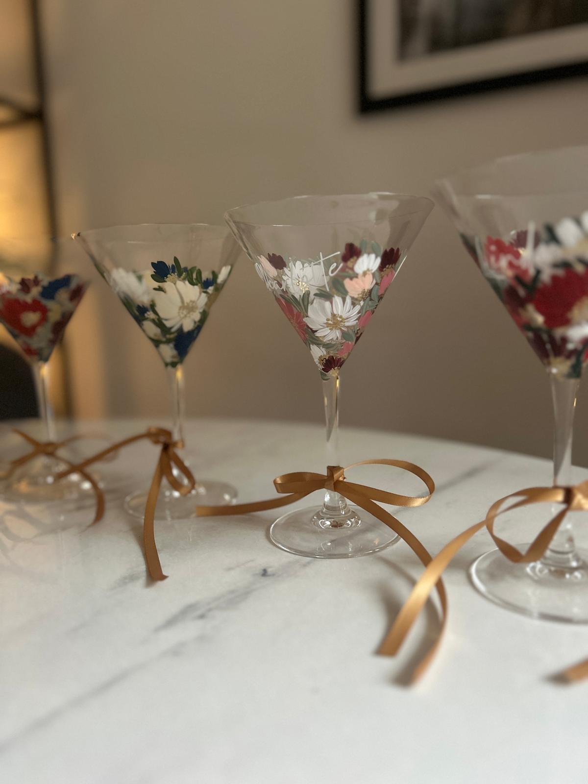 Hand-painted Martini Glass (single)