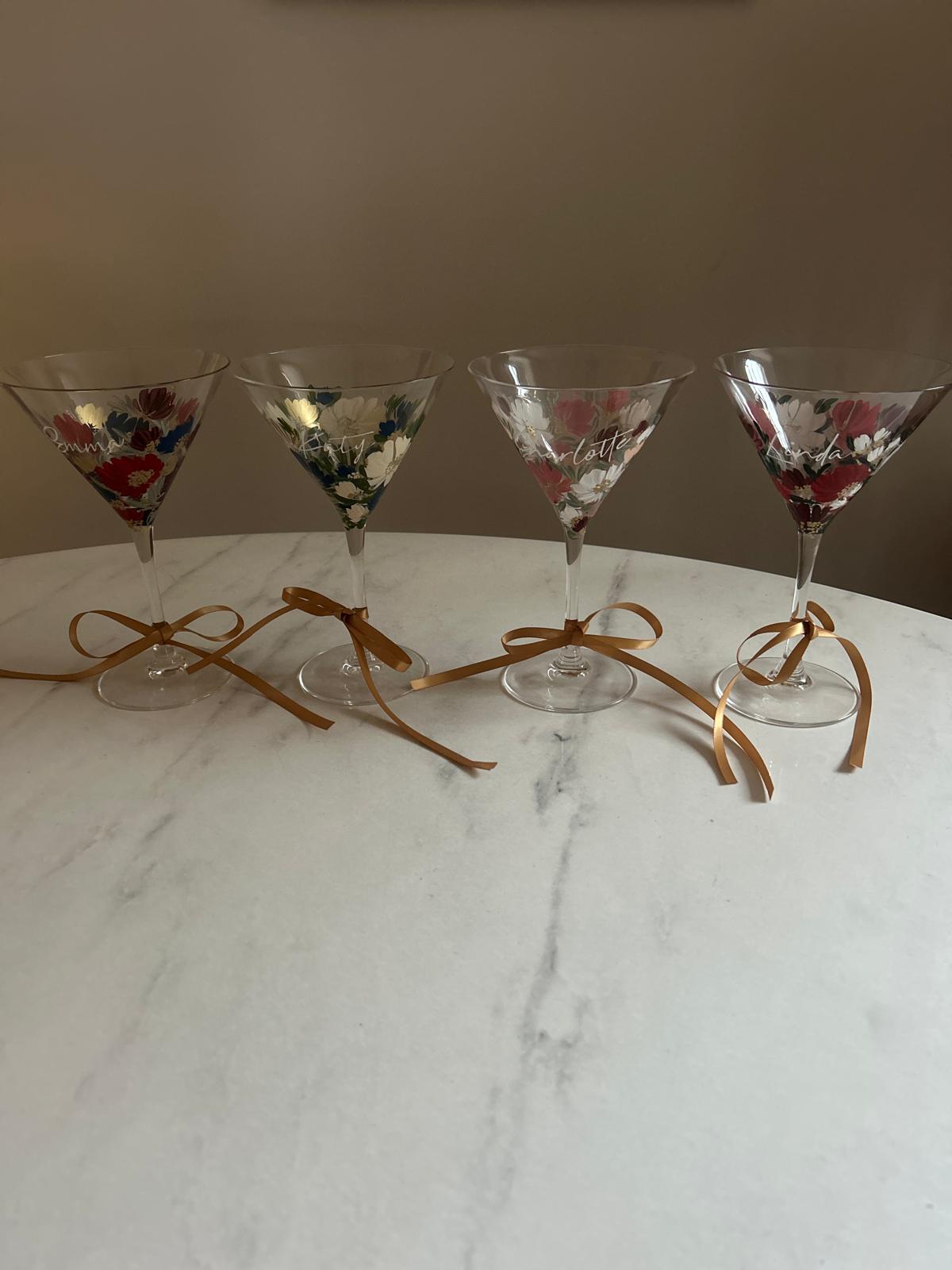 Hand-painted Martini Glass (single)