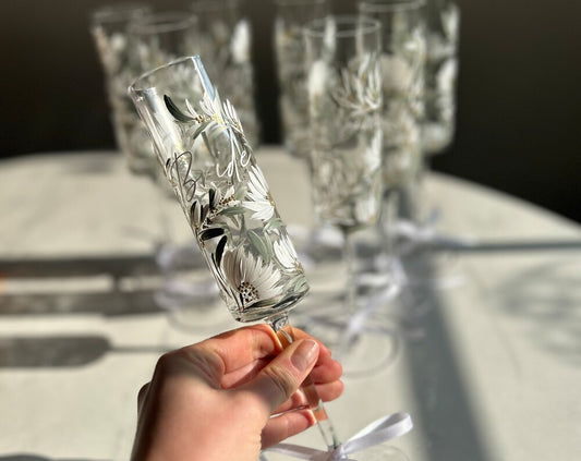 Hand-painted Champagne Flute (single)